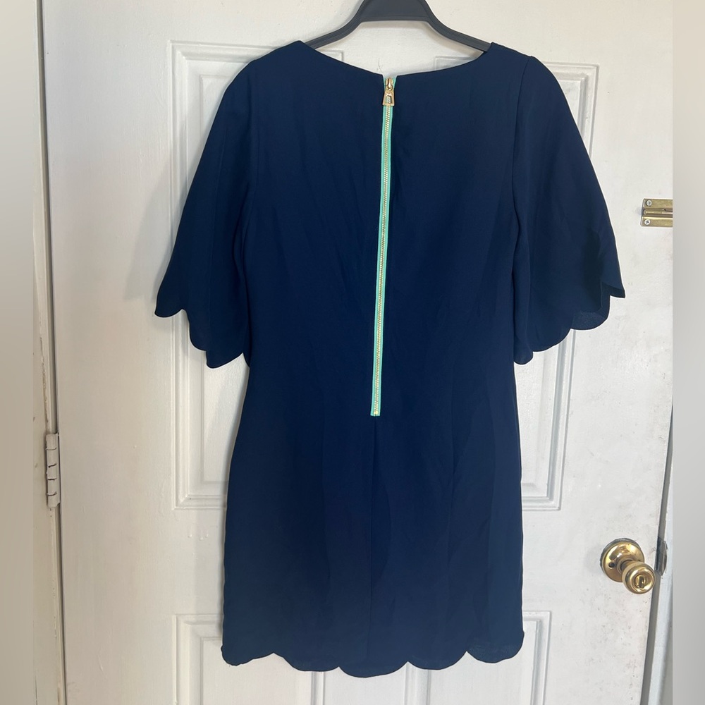 Sail to Sable | Navy Scalloped Dress - Picture 4 of 5